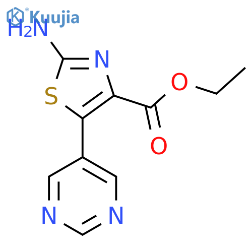 ethyl 2-amino-5-(pyrimidin-5-yl)-1,3-thiazole-4-carboxylate structure