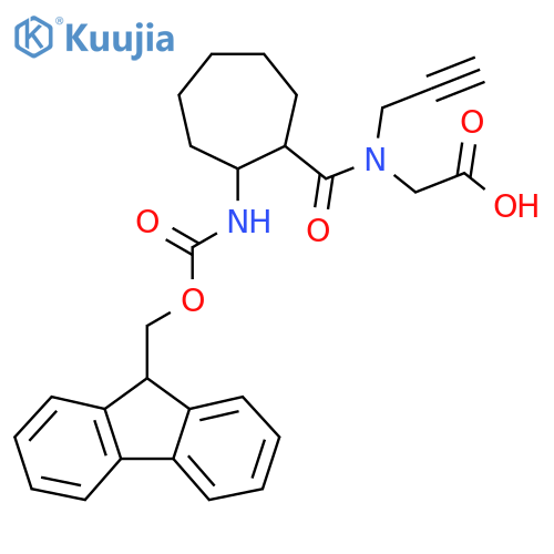 2-{1-2-({(9H-fluoren-9-yl)methoxycarbonyl}amino)cycloheptyl-N-(prop-2-yn-1-yl)formamido}acetic acid structure