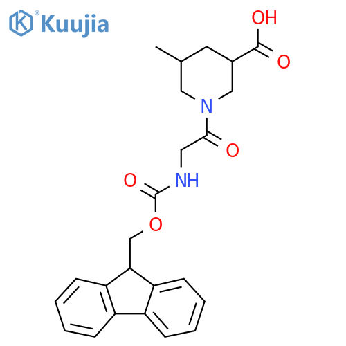 1-2-({(9H-fluoren-9-yl)methoxycarbonyl}amino)acetyl-5-methylpiperidine-3-carboxylic acid structure