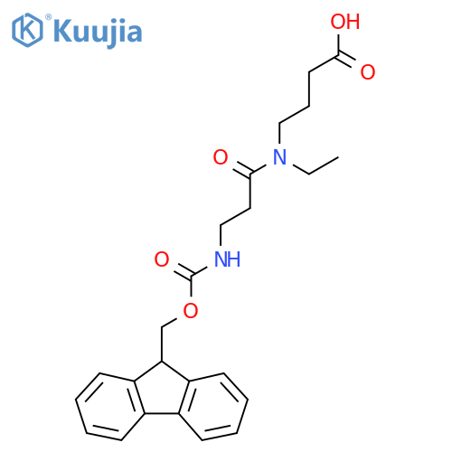 4-N-ethyl-3-({(9H-fluoren-9-yl)methoxycarbonyl}amino)propanamidobutanoic acid structure