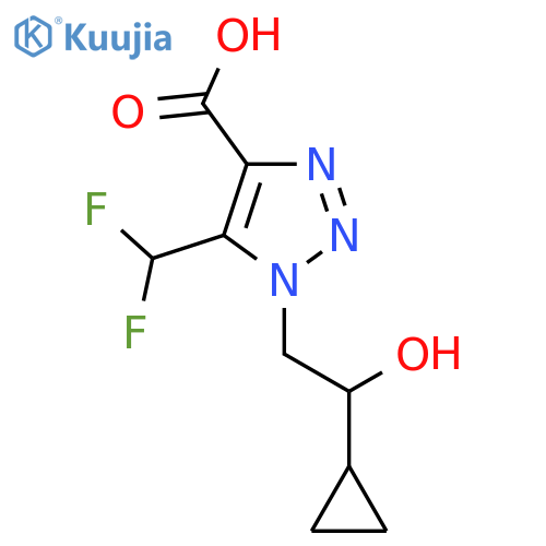 1-(2-cyclopropyl-2-hydroxyethyl)-5-(difluoromethyl)-1H-1,2,3-triazole-4-carboxylic acid structure