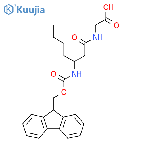 2-3-({(9H-fluoren-9-yl)methoxycarbonyl}amino)heptanamidoacetic acid structure
