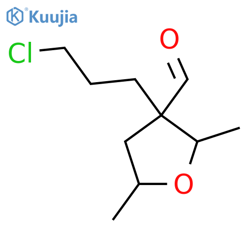 3-(3-chloropropyl)-2,5-dimethyloxolane-3-carbaldehyde structure