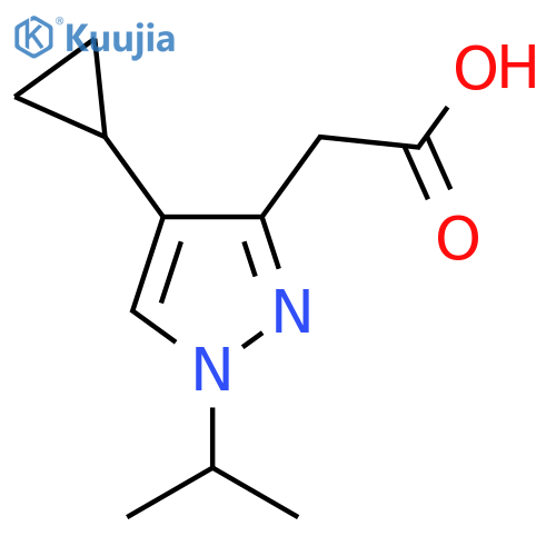 2-4-cyclopropyl-1-(propan-2-yl)-1H-pyrazol-3-ylacetic acid structure