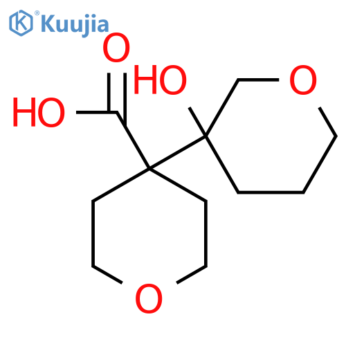 4-(3-hydroxyoxan-3-yl)oxane-4-carboxylic acid structure