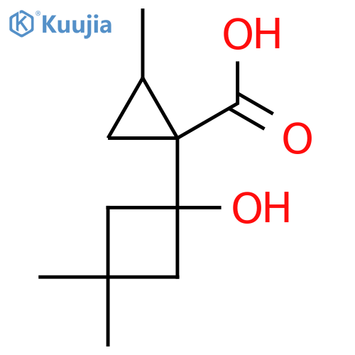 1-(1-hydroxy-3,3-dimethylcyclobutyl)-2-methylcyclopropane-1-carboxylic acid structure