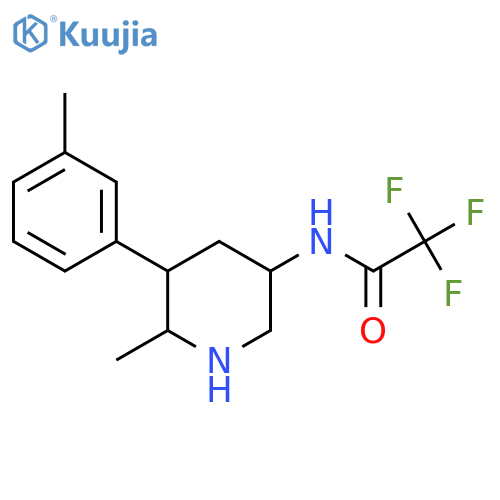 2,2,2-trifluoro-N-6-methyl-5-(3-methylphenyl)piperidin-3-ylacetamide structure