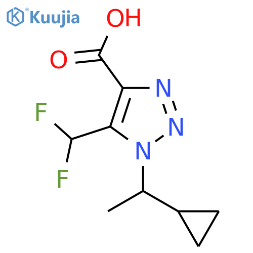 1-(1-cyclopropylethyl)-5-(difluoromethyl)-1H-1,2,3-triazole-4-carboxylic acid structure