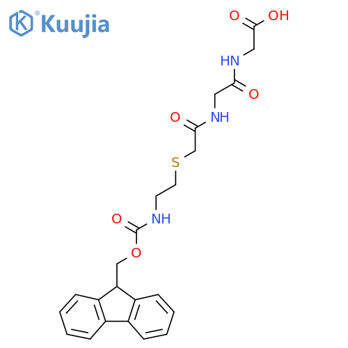 2-2-(2-{2-({(9H-fluoren-9-yl)methoxycarbonyl}amino)ethylsulfanyl}acetamido)acetamidoacetic acid structure