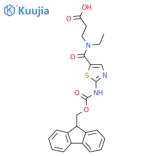 3-{N-ethyl-1-2-({(9H-fluoren-9-yl)methoxycarbonyl}amino)-1,3-thiazol-5-ylformamido}propanoic acid structure