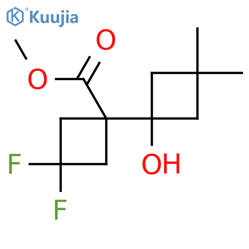 Methyl 3,3-difluoro-1-(1-hydroxy-3,3-dimethylcyclobutyl)cyclobutane-1-carboxylate structure