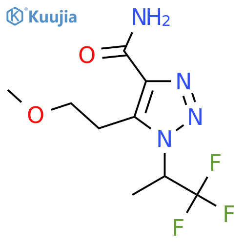 5-(2-methoxyethyl)-1-(1,1,1-trifluoropropan-2-yl)-1H-1,2,3-triazole-4-carboxamide structure
