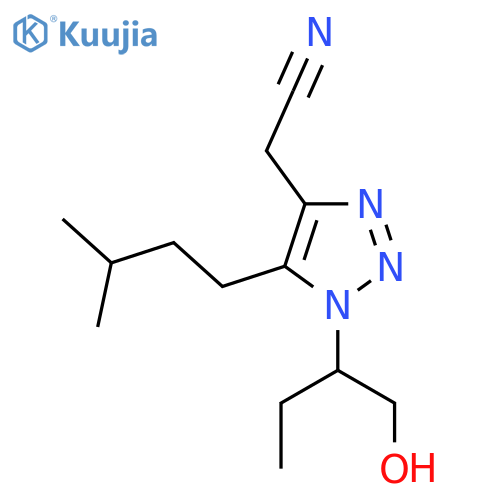 2-1-(1-hydroxybutan-2-yl)-5-(3-methylbutyl)-1H-1,2,3-triazol-4-ylacetonitrile structure