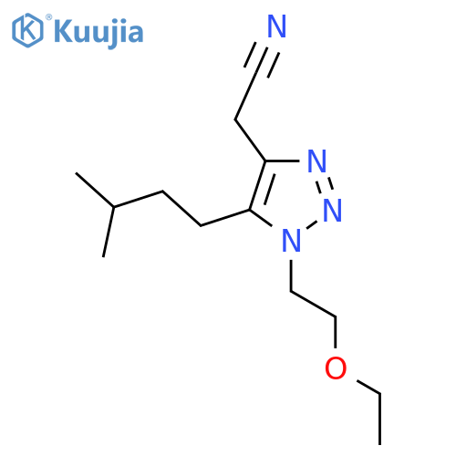 2-1-(2-ethoxyethyl)-5-(3-methylbutyl)-1H-1,2,3-triazol-4-ylacetonitrile structure