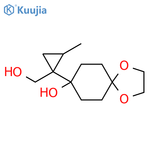 8-1-(hydroxymethyl)-2-methylcyclopropyl-1,4-dioxaspiro4.5decan-8-ol structure