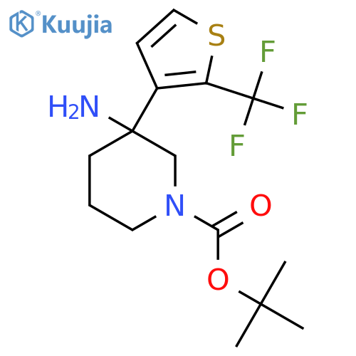 tert-butyl 3-amino-3-2-(trifluoromethyl)thiophen-3-ylpiperidine-1-carboxylate structure