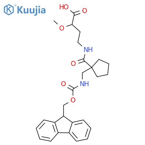 4-({1-({(9H-fluoren-9-yl)methoxycarbonyl}amino)methylcyclopentyl}formamido)-2-methoxybutanoic acid structure