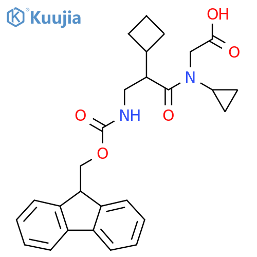 2-2-cyclobutyl-N-cyclopropyl-3-({(9H-fluoren-9-yl)methoxycarbonyl}amino)propanamidoacetic acid structure