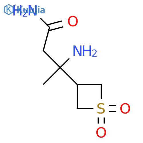 3-amino-3-(1,1-dioxo-1lambda6-thietan-3-yl)butanamide structure