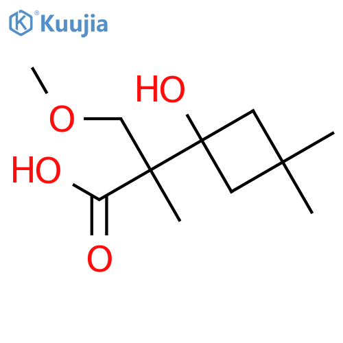2-(1-hydroxy-3,3-dimethylcyclobutyl)-3-methoxy-2-methylpropanoic acid structure