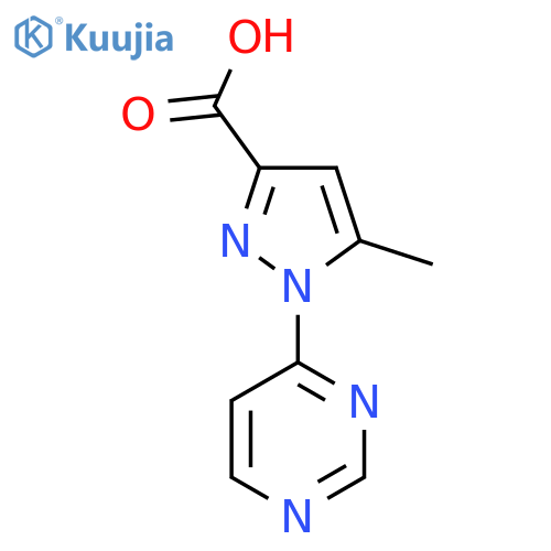 5-methyl-1-(pyrimidin-4-yl)-1H-pyrazole-3-carboxylic acid structure