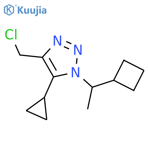 4-(chloromethyl)-1-(1-cyclobutylethyl)-5-cyclopropyl-1H-1,2,3-triazole structure