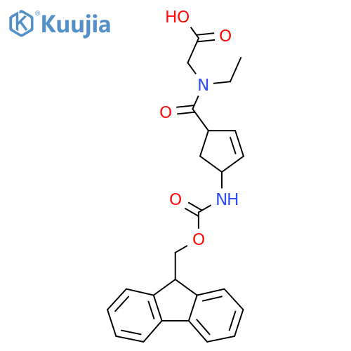 2-{N-ethyl-1-4-({(9H-fluoren-9-yl)methoxycarbonyl}amino)cyclopent-2-en-1-ylformamido}acetic acid structure
