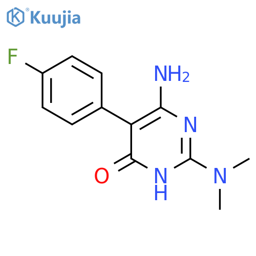 6-Amino-2-(dimethylamino)-5-(4-fluorophenyl)-3,4-dihydropyrimidin-4-one structure