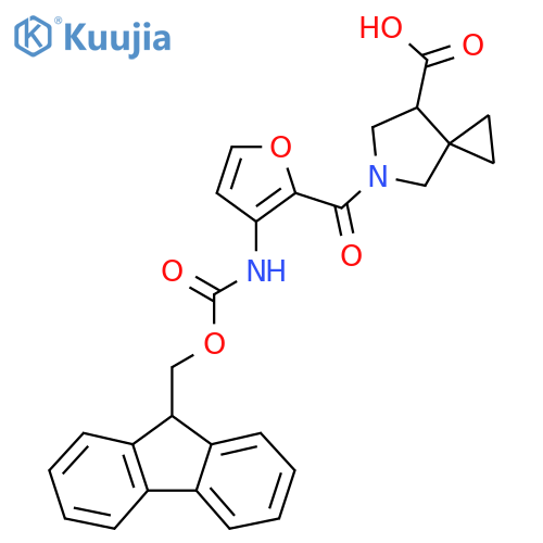 5-3-({(9H-fluoren-9-yl)methoxycarbonyl}amino)furan-2-carbonyl-5-azaspiro2.4heptane-7-carboxylic acid structure