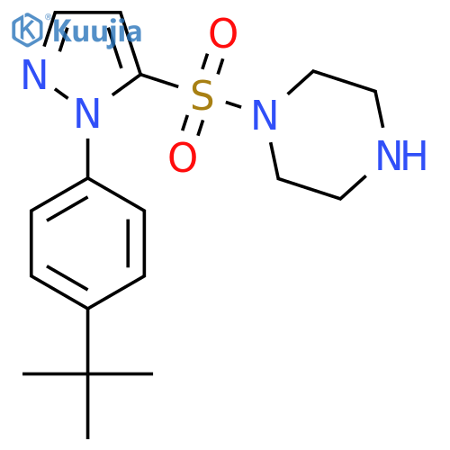 1-{[1-(4-tert-butylphenyl)-1H-pyrazol-5-yl]sulfonyl}piperazine structure
