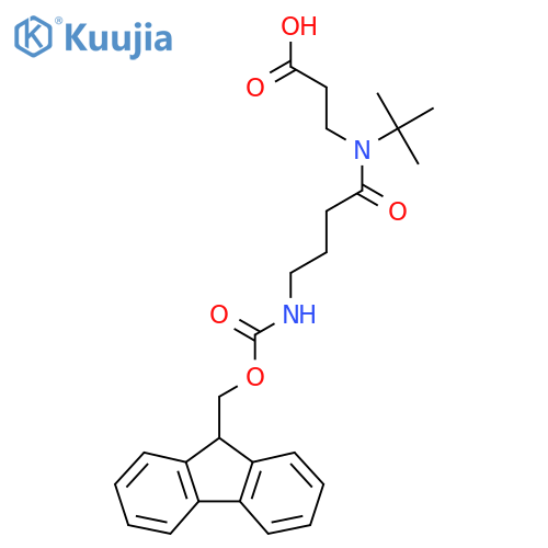 3-N-tert-butyl-4-({(9H-fluoren-9-yl)methoxycarbonyl}amino)butanamidopropanoic acid structure