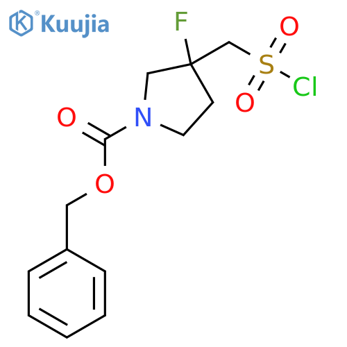 benzyl 3-(chlorosulfonyl)methyl-3-fluoropyrrolidine-1-carboxylate structure