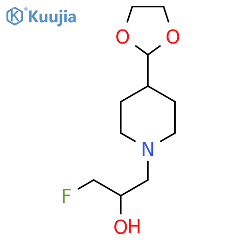 1-4-(1,3-dioxolan-2-yl)piperidin-1-yl-3-fluoropropan-2-ol structure