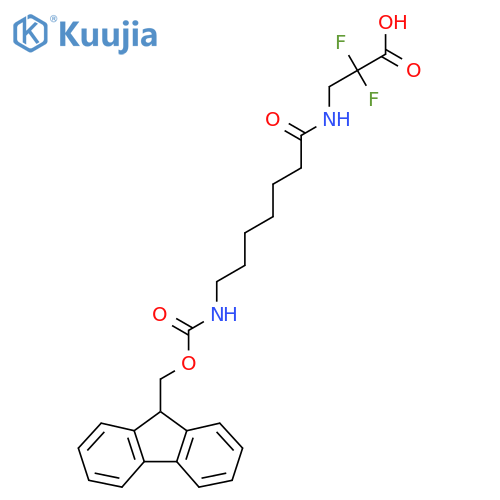 3-7-({(9H-fluoren-9-yl)methoxycarbonyl}amino)heptanamido-2,2-difluoropropanoic acid structure