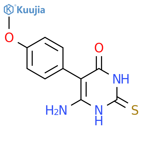 6-Amino-5-(4-methoxyphenyl)-2-sulfanyl-3,4-dihydropyrimidin-4-one structure