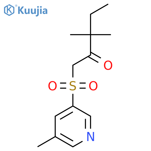 3,3-dimethyl-1-(5-methylpyridin-3-yl)sulfonylpentan-2-one structure