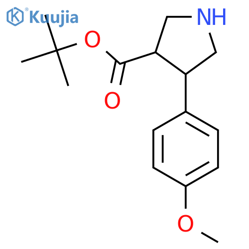 tert-butyl 4-(4-methoxyphenyl)pyrrolidine-3-carboxylate structure