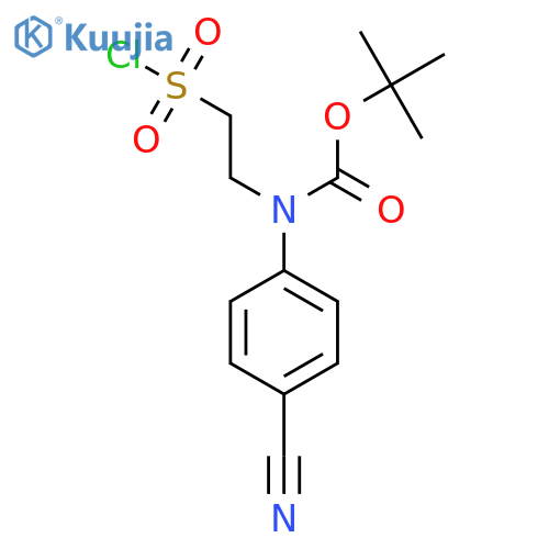tert-butyl N-2-(chlorosulfonyl)ethyl-N-(4-cyanophenyl)carbamate structure
