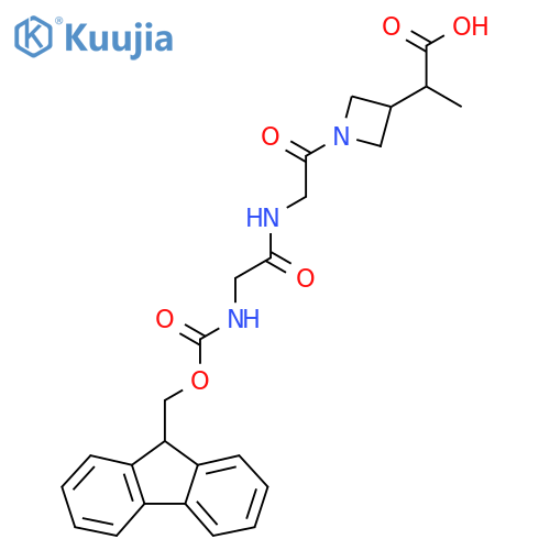 2-(1-{2-2-({(9H-fluoren-9-yl)methoxycarbonyl}amino)acetamidoacetyl}azetidin-3-yl)propanoic acid structure
