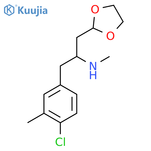 1-(4-chloro-3-methylphenyl)-3-(1,3-dioxolan-2-yl)propan-2-yl(methyl)amine structure