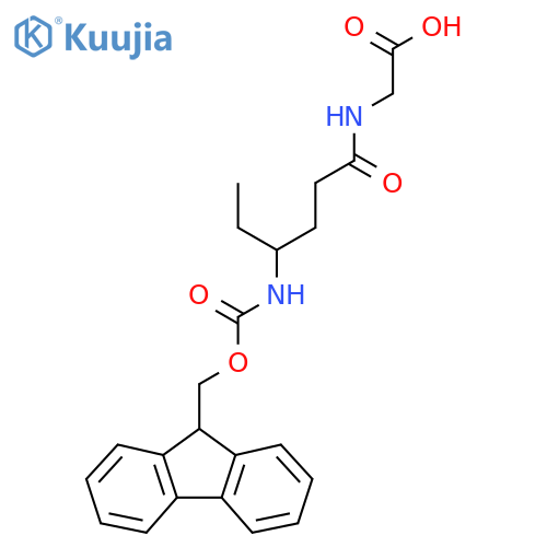 2-4-({(9H-fluoren-9-yl)methoxycarbonyl}amino)hexanamidoacetic acid structure