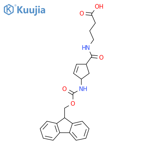 4-{4-({(9H-fluoren-9-yl)methoxycarbonyl}amino)cyclopent-2-en-1-ylformamido}butanoic acid structure