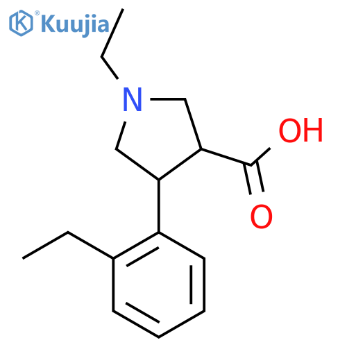 1-ethyl-4-(2-ethylphenyl)pyrrolidine-3-carboxylic acid structure
