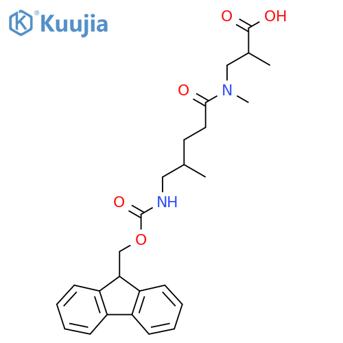 3-5-({(9H-fluoren-9-yl)methoxycarbonyl}amino)-N,4-dimethylpentanamido-2-methylpropanoic acid structure
