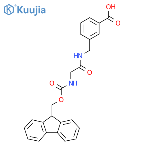 3-{2-({(9H-fluoren-9-yl)methoxycarbonyl}amino)acetamidomethyl}benzoic acid structure