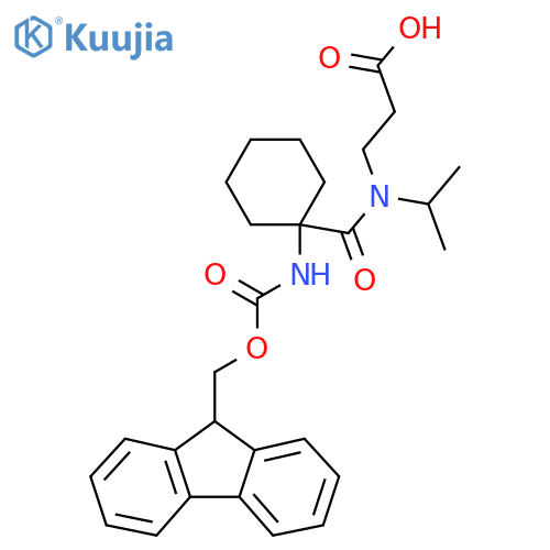 3-{1-1-({(9H-fluoren-9-yl)methoxycarbonyl}amino)cyclohexyl-N-(propan-2-yl)formamido}propanoic acid structure
