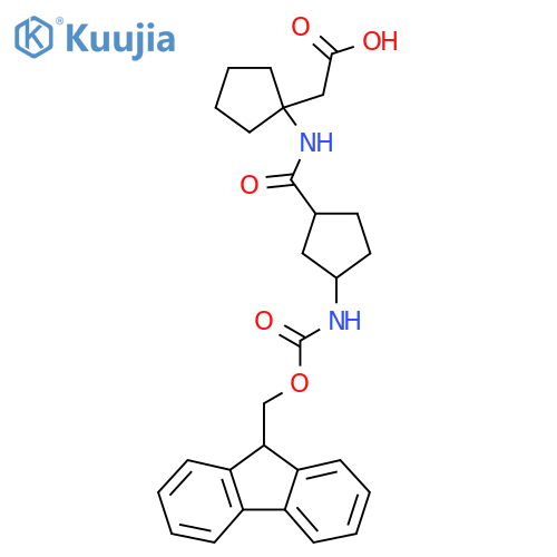 2-{1-3-({(9H-fluoren-9-yl)methoxycarbonyl}amino)cyclopentaneamidocyclopentyl}acetic acid structure