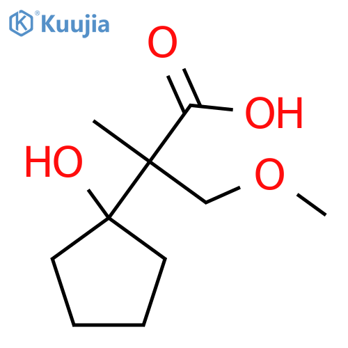 2-(1-hydroxycyclopentyl)-3-methoxy-2-methylpropanoic acid structure