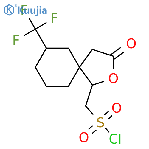 3-oxo-7-(trifluoromethyl)-2-oxaspiro4.5decan-1-ylmethanesulfonyl chloride structure