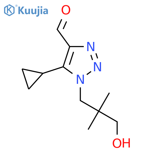 5-cyclopropyl-1-(3-hydroxy-2,2-dimethylpropyl)-1H-1,2,3-triazole-4-carbaldehyde structure